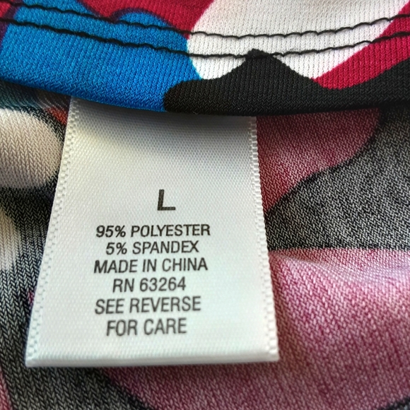 ROZ & ALI RED FLORAL PRINT DRESS SZ L - Picture 10 of 10